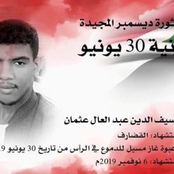 سيف الدين عبد العال شهيداً جديداً للثورة بالقضارف