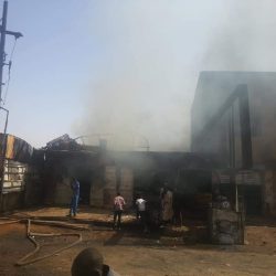 خلف خسائر فادحة :اندلع حريق هائل بالسوق الشعبي ام درمان