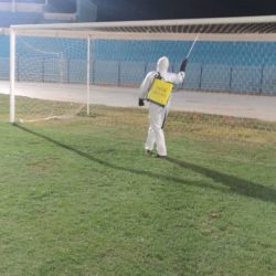 تعقيم مسرح لقاء السودان وغانا