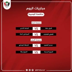 4 مباريات في منافسة الوسيط