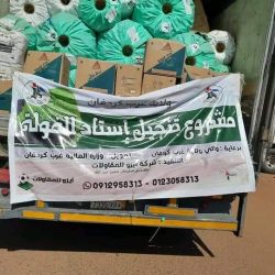 وصول النجيل الصناعي لإستاد مدينة الفولة